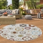 Preview: In- und Outdoor Teppich mit floralem Muster für in sanftem Creme und bunten Blumen