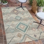 Preview: In- & Outdoor Teppich mit geometrischem Muster in creme-grün