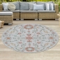 Preview: Teppich Outdoor Wohnzimmerteppich creme mit buntem Blumenmuster
