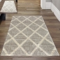 Preview: Schlafzimmer Teppich – schlichtes Rautenmuster – in creme
