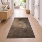 Preview: Moderner Teppich Braun Beige Kreis Design weich Wohnzimmer stilvoll