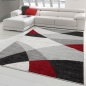 Preview: Moderner Wohnzimmerteppich mit abstraktem Muster grau rot