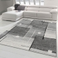 Preview: Moderner Wohnzimmerteppich mit abstrakten Quadraten schwarz grau
