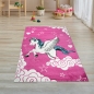 Mobile Preview: Kinderteppich Spielteppich Kinderzimmer Teppich Einhorn Design mit Konturenschnitt Pink Creme Türkis
