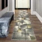 Preview: Teppich modern Teppich Wohnzimmer Teppich Kurzflor in pastell gelb grau