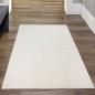 Preview: Wohnzimmerteppich Schlafzimmerteppich punkte Muster hoch tief Effekt weich kuschelig rutschfest Allergiker geeignet in beige