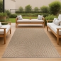 Preview: Teppich In- und Outdoor mit Kreislinien-Muster in Beige für moderne Wohn- und Außenbereiche