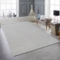 Preview: Wohnzimmer Kurzflor Teppich Pflegeleicht mit modernem Design in grau