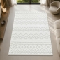 Preview: Boho Teppich mit moderner Loop-Struktur für Wohnräume Creme