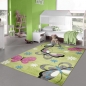 Preview: Farbenfroher Schmetterlings-Teppich für Kinderzimmer in grün