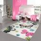 Preview: Kinderzimmer-Teppich mit Schmetterlingen in creme pink