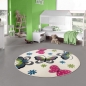 Preview: Kinderzimmer-Teppich mit Schmetterlingen in creme pink