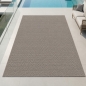 Preview: Teppich Taupe Flechtoptik Strapazierfähig Für Balkon Terrasse