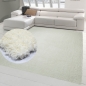 Preview: Shaggy Teppich Micro Polyester Hochflor Langflor Teppich Wohnzimmer Teppich Gemustert in Uni Design Creme