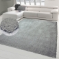 Preview: Shaggy Teppich Micro Polyester Hochflor Langflor Teppich Wohnzimmer Teppich Gemustert in Uni Design Grau