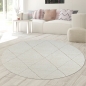 Preview: Teppich Rautenoptik Creme Wohnzimmer Hochflor weich pflegeleicht