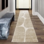 Preview: Moderner Hochflor Teppich Creme Akzente Weich pflegeleicht in organischem Muster Creme Beige