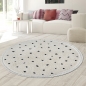 Preview: Moderner Teppich  Hochflor  mit Pünktchen-Design weich modern Beige mit Schwarzen Punkten