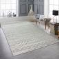 Preview: Wohnzimmerteppich Boho Style gemustert mit Rauten und Kreisen in Beige