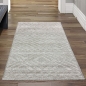 Preview: Wohnzimmerteppich Boho Style gemustert mit Rauten und Kreisen in Beige