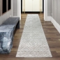 Preview: Wohnzimmerteppich Boho Style gemustert mit Rauten und Kreisen in Beige