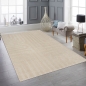 Preview: Wohnzimmer-/Schlafzimmerteppich mit Linienmuster in beige, leicht schimmernd
