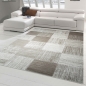 Preview: Designer und Moderner Teppich Wohnzimmerteppich mit Karomuster in Beige Creme
