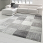 Preview: Designer und Moderner Teppich Wohnzimmerteppich mit Karomuster in Beige Grau