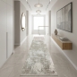 Preview: Teppich Beige Creme mit abstraktem Muster, Fransen und modernem Design