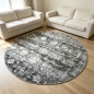 Preview: Teppich Grau Modern mit floralem Vintage-Muster