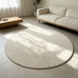 Preview: Moderner Teppich Beige abstraktes Liniendesign bedruckte Flanelloberfläche