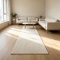 Preview: Moderner Teppich Beige abstraktes Liniendesign bedruckte Flanelloberfläche