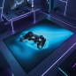 Preview: Gaming Teppich mit Joystick und blauem Neon-Strahl