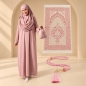 Preview: Gebetsset Rosa mit langem Gebetskleid Teppich und Perlenkette