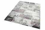 Preview: Teppich modern Designerteppich Wohnzimmer Karo in grau creme