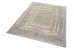 Preview: Wollteppich Designerteppich Teppich abstrakt aus Naturfasern in beige grau