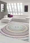 Preview: Teppich modern Wohnzimmer Teppich Regenbogen Pastellfarben