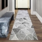 Preview: Teppich Design Wohnzimmer teppich geometrisches Muster in grau