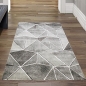 Preview: Teppich Design Wohnzimmer teppich geometrisches Muster in grau