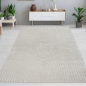 Preview: Wohnzimmer Schlafzimmer Teppich elegant mit einfachem Bogenmuster in Grau