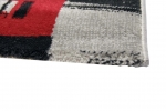 Preview: Designer Teppich Moderner Teppich Wohnzimmer Teppich London Motiv Creme Grau Rot Schwarz