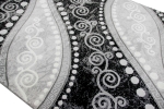 Preview: Moderner Teppich Orientteppich Ornamente mit Glitzergarn in Grau Schwatz Creme