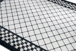 Preview: Teppich modern Wohnzimmerteppich mit Rauten in schwarz creme