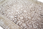 Preview: Wollteppich Teppich mit floralem Design Wohnzimmer Teppich Orient aus Naturfasern in beige