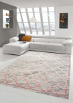 Preview: Moderner Designer Teppich marokkanisches Muster in grau rosa