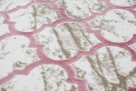 Preview: Moderner Designer Teppich marokkanisches Muster in beige rosa