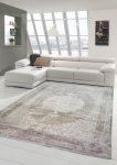 Preview: Wollteppich Wohnzimmerteppich mit orientalischem Muster in creme beige