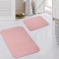Preview: Badteppich WC Teppich Badematten Set 2 teilig waschbar rutschfest in rosa