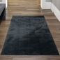 Preview: Shaggy Teppich Wohnzimmer weicher Hoch- & Langflor Flokati Badezimmer waschbar in schwarz