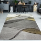 Preview: Teppich modern Teppich Wohnzimmer abstrakt in gelb grau pastell